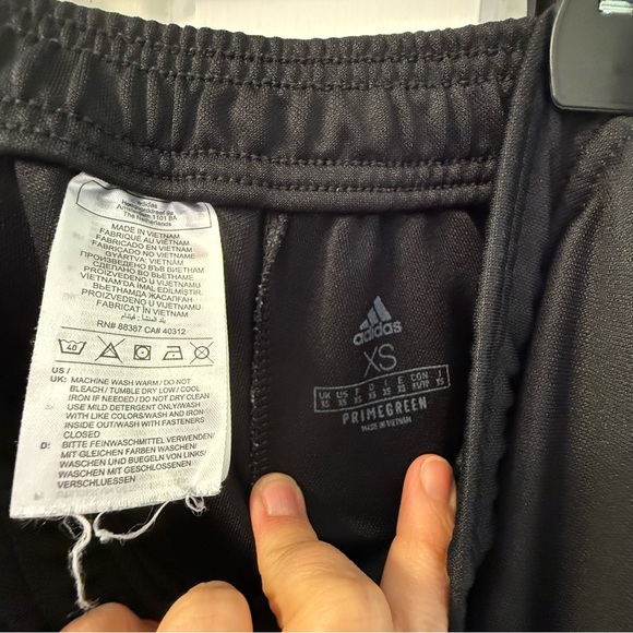 Adidas Track Pants Womens  Xsmall Aeroready Black White Training Slim Taper - Picture 6 of 6